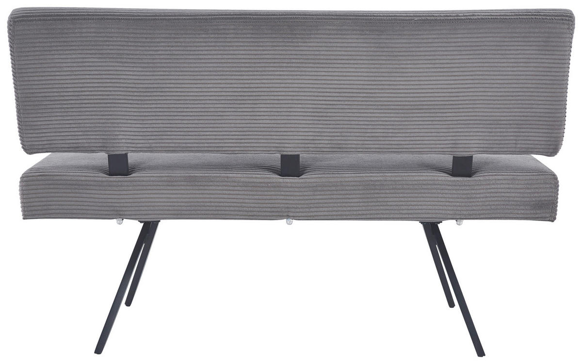 SITZBANK in Metall, Textil Dunkelgrau  - Dunkelgrau/Schwarz, KONVENTIONELL, Textil/Metall (140/90/62cm) - MID.YOU