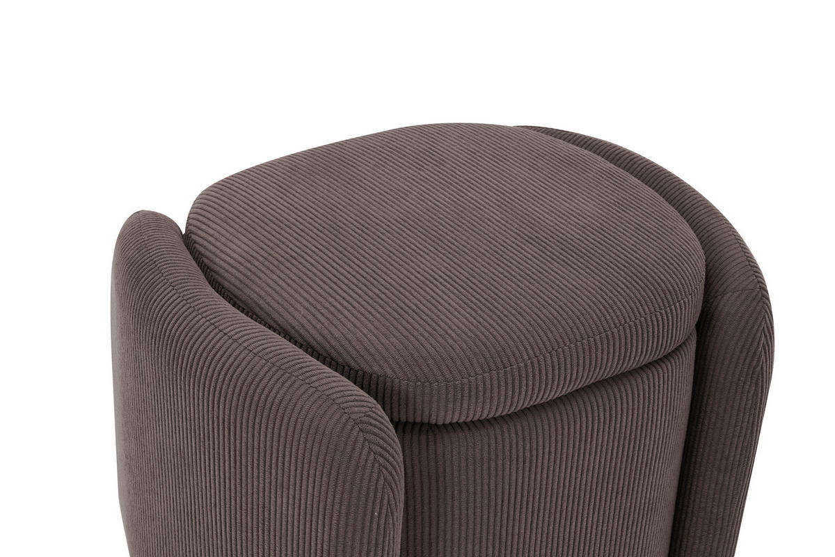 HOCKER in Textil Taupe  - Taupe/Schwarz, Design, Kunststoff/Textil (57/47/42cm) - P & B