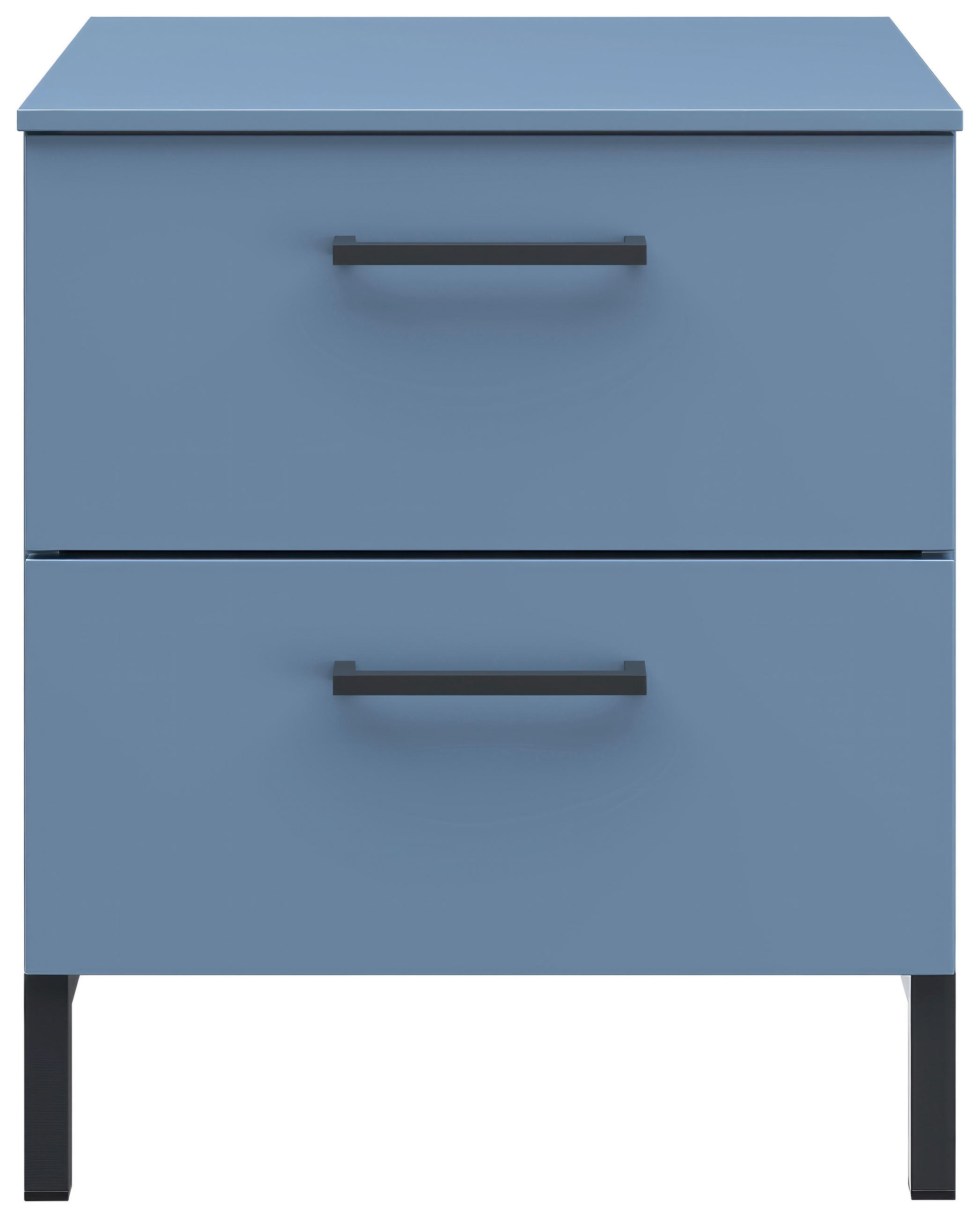 NACHTSCHRANK 42/51/41 cm  - Blau/Schwarz, Design, Holzwerkstoff/Metall (42/51/41cm) - Novel