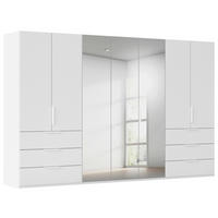 DREHTÜRENSCHRANK 350/223/61 cm,  in Weiß, 7-türig  - Weiß, Basics, Glas/Holzwerkstoff (350/223/61cm) - Novel