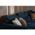 ECKSOFA  in Chenille Dunkelblau  284/205 cm  - Schwarz/Dunkelblau, Design, Kunststoff/Textil (284/205cm) - Xora