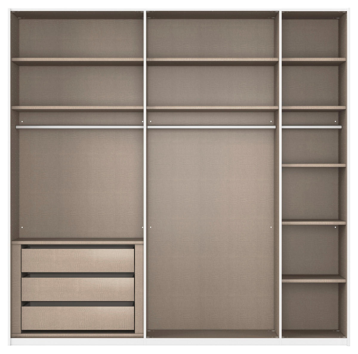 SCHWEBETÜRENSCHRANK 226/223/68 cm 2-türig Weiß, Eiche Artisan  - Eichefarben/Weiß, Design, Glas/Holzwerkstoff (226/223/68cm) - Xora
