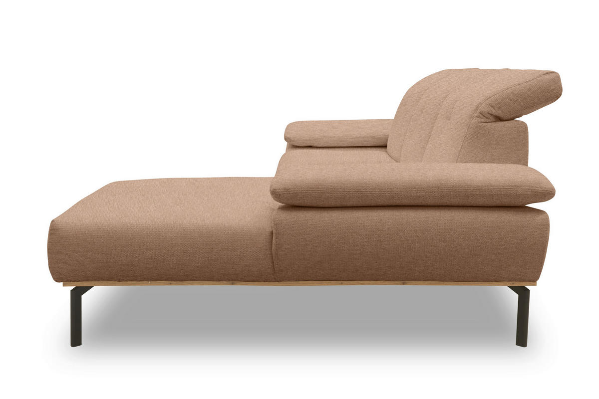 ECKSOFA Rotbraun Mikrofaser  - Wildeiche/Rotbraun, Design, Textil/Metall (242/170cm) - MID.YOU