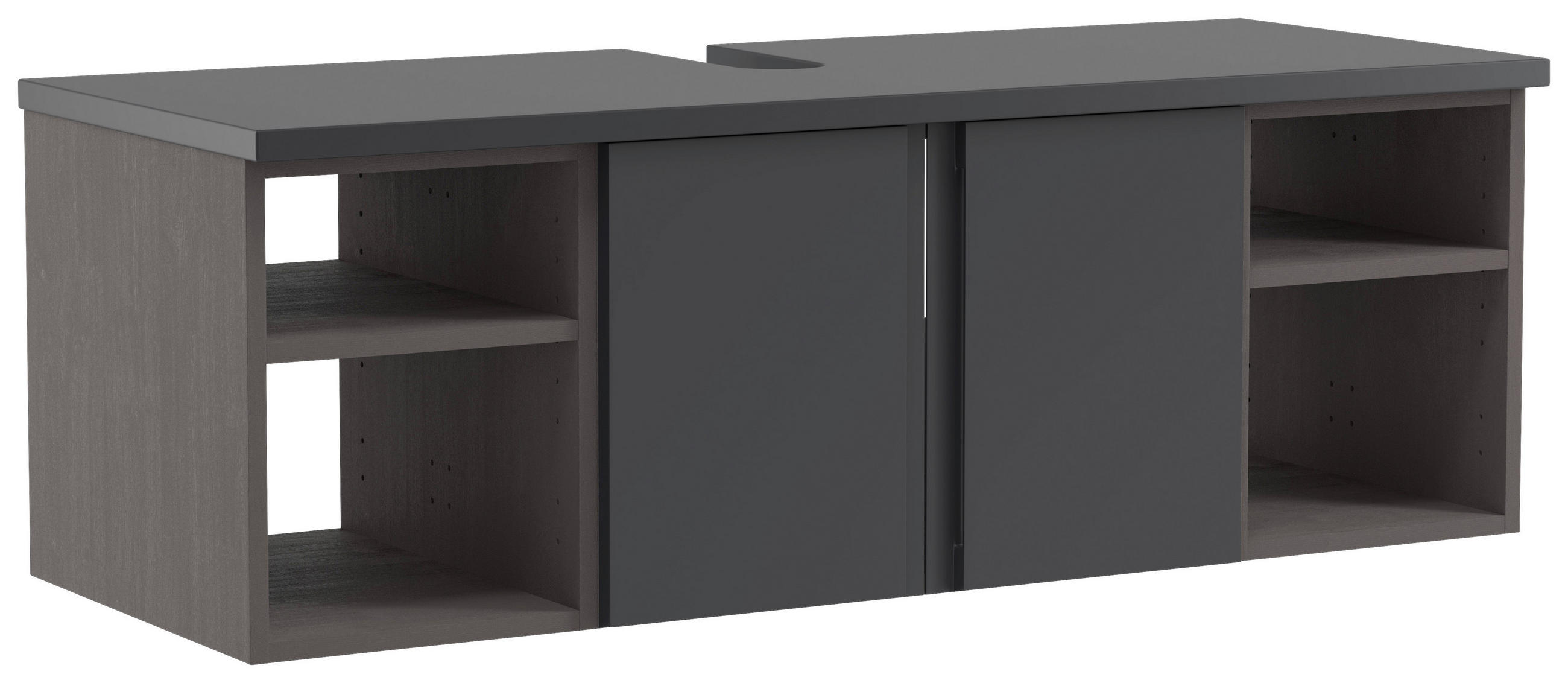 WASCHBECKENUNTERSCHRANK 120/41/47 cm - Graphitfarben/Grau, Modern, Holzwerkstoff (120/41/47cm) - Held