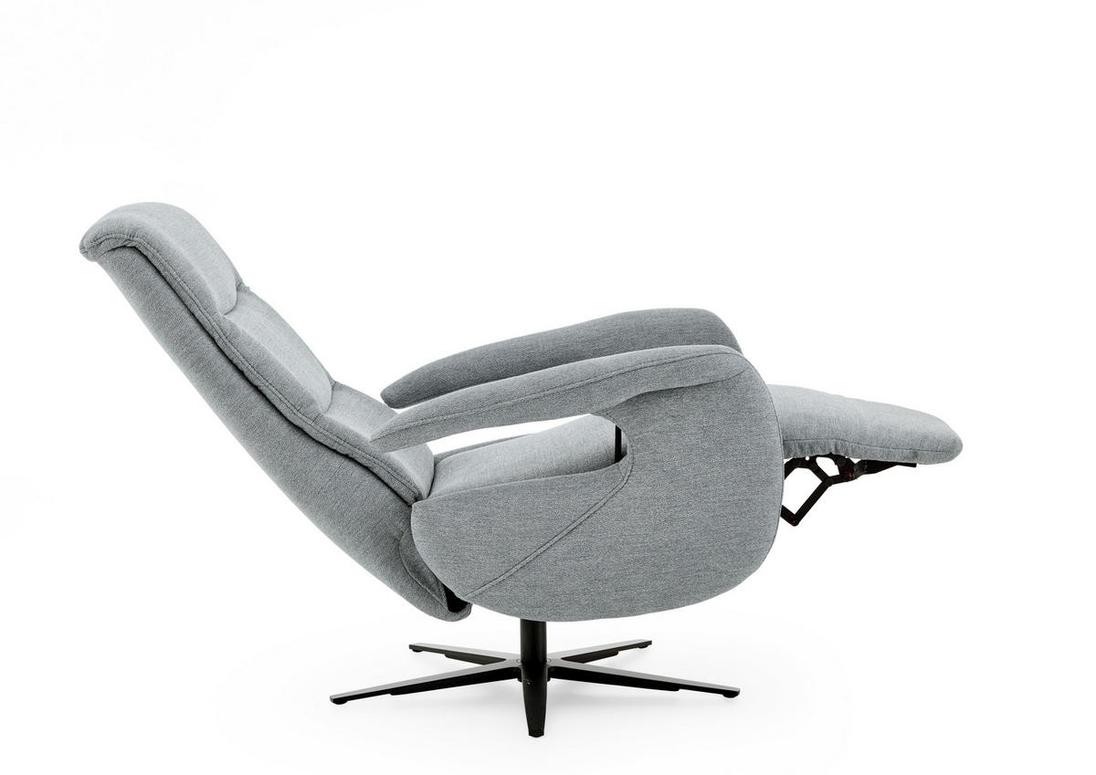 RELAXSESSEL in Textil Hellblau  - Schwarz/Hellblau, Design, Textil/Metall (71/112/83-176cm) - Beldomo Style