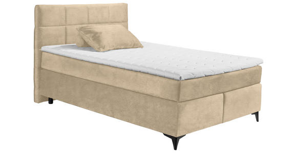 BOXSPRINGBETT 140/200 cm  in Creme  - Creme/Schwarz, Design, Holzwerkstoff/Kunststoff (140/200cm) - Xora