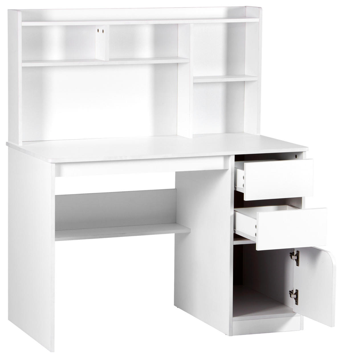 SCHREIBTISCH 110/60/131 cm Weiß  - Weiß, MODERN, Holzwerkstoff (110/60/131cm) - Livetastic