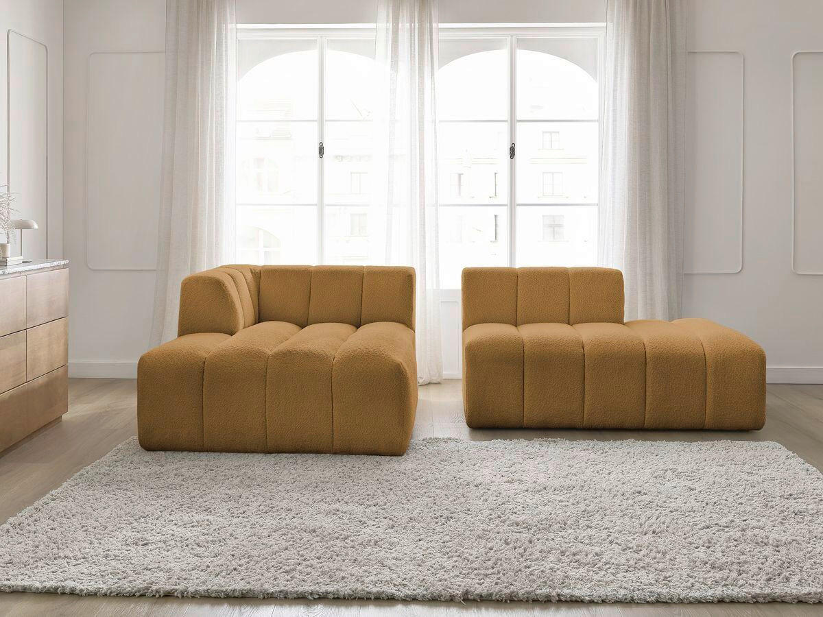 ECKSOFA  ANNECY Gelb Bouclé  - Gelb/Schwarz, MODERN, Kunststoff/Textil (170/262cm)