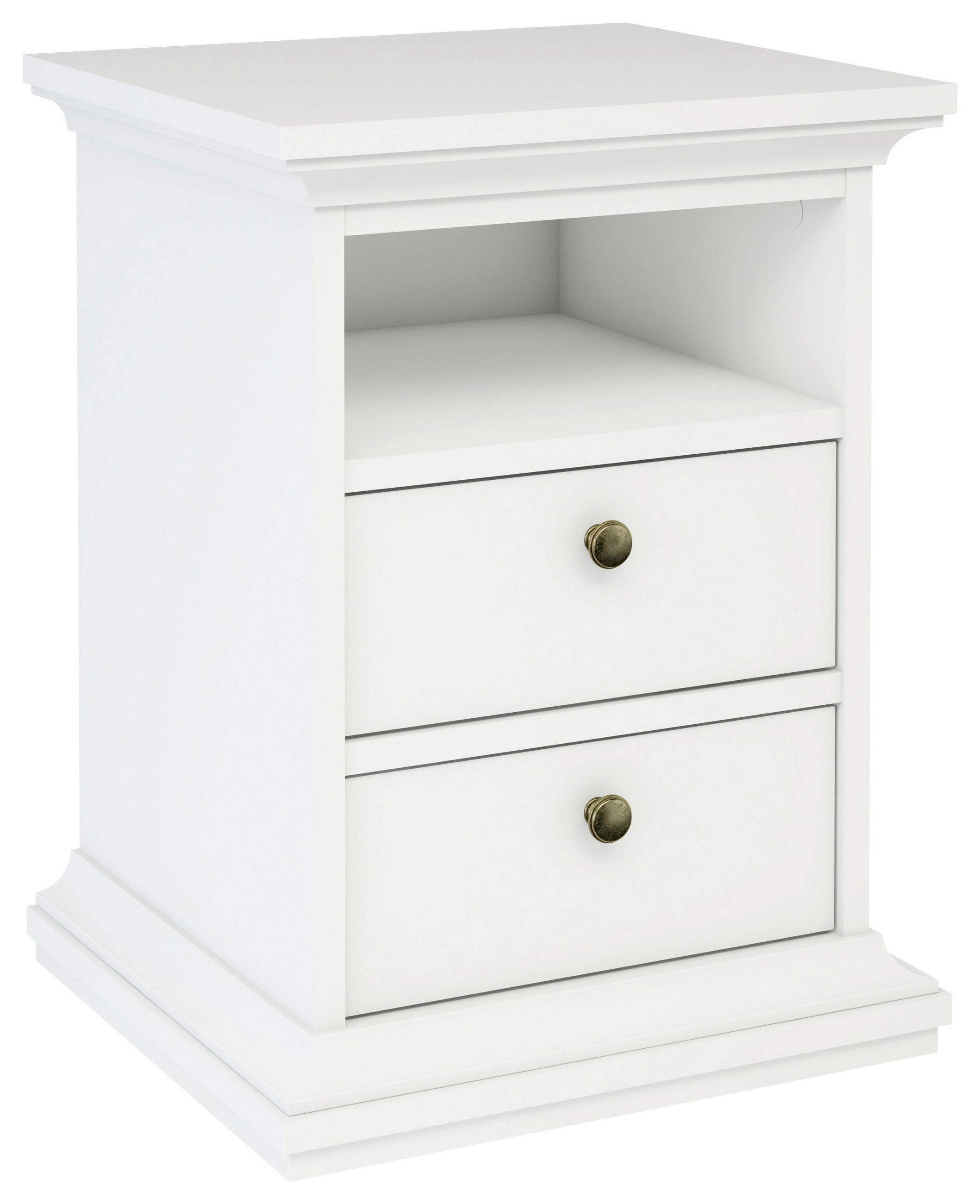 SÄNGBORD i vit  - vit/mässingsfärgad, Design, metall/trämaterial (43,6/58,8/40cm) - Best Price