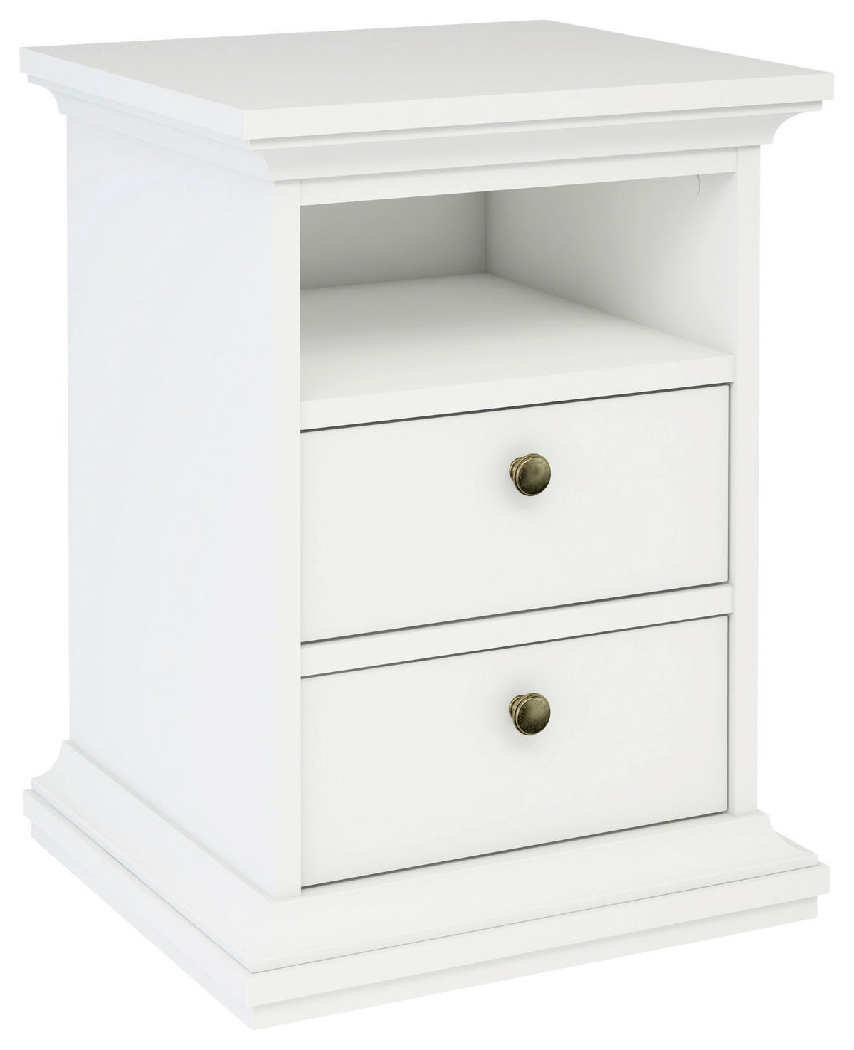 SÄNGBORD i vit  - vit/mässingsfärgad, Design, metall/trämaterial (43,6/58,8/40cm) - Best Price