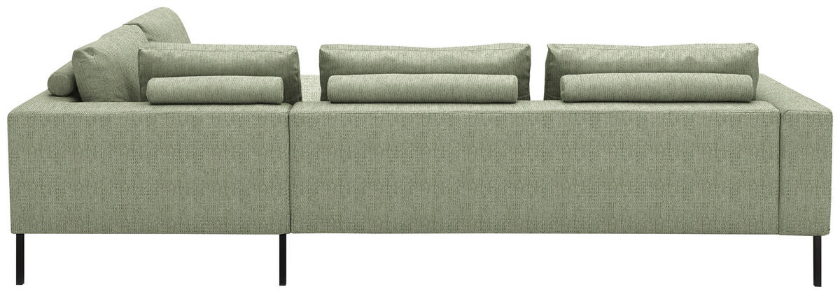 ECKSOFA  in Flachgewebe Olivgrün  308/270 cm  - Schwarz/Olivgrün, Design, Textil/Metall (308/270cm) - Pure Home Lifestyle