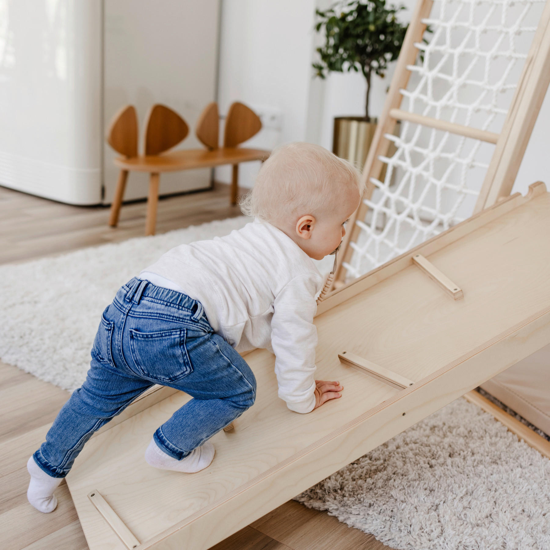 KLETTERGERÜST ZUBEHÖR - Birkefarben, Basics, Holz (112/40/7cm) - CLIFF