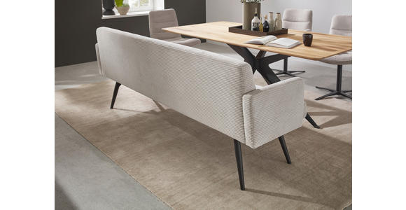 SITZBANK 216/86/68 cm Cord Hellgrau Metall - Hellgrau/Schwarz, Design, Textil/Metall (216/86/68cm) - Dieter Knoll