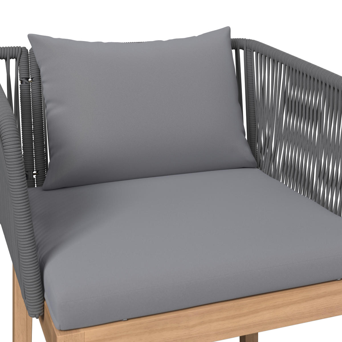 LOUNGEGARNITUR   160/74/84 cm  - Akaziefarben/Grau, Modern, Holz/Kunststoff (160/74/84cm) - Ambia Garden