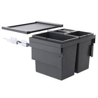 EINBAUABFALLSAMMLER 54 l  Kunststoff  - Grau, Basics, Kunststoff (56,2-56,8/42,4/40cm) - HKT