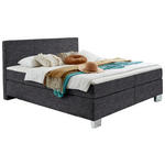 BOXSPRINGBETT 200/200 cm  in Anthrazit  - Chromfarben/Anthrazit, KONVENTIONELL, Kunststoff/Textil (200/200cm) - Hom`in