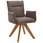 ARMLEHNSTUHL in Holz, Textil Taupe  - Taupe/Wildeiche, Design, Holz/Textil (59/87/62cm) - Johann Jakob