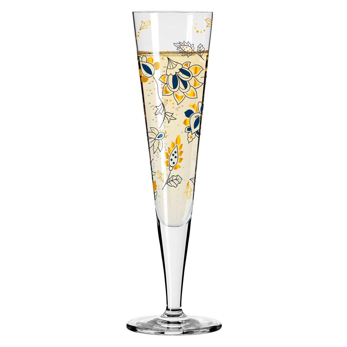 CHAMPAGNERGLAS 205 ml  - Blau/Goldfarben, Trend, Glas (7,2/24/7,2cm) - Ritzenhoff