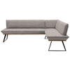 ECKBANK 243/163 cm  in Eichefarben, Schwarz, Beige  - Eichefarben/Beige, Design, Holz/Textil (243/163cm) - Voleo