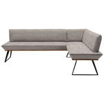 ECKBANK 243/163 cm  in Schwarz, Eichefarben, Beige  - Eichefarben/Beige, Design, Holz/Textil (243/163cm) - Voleo