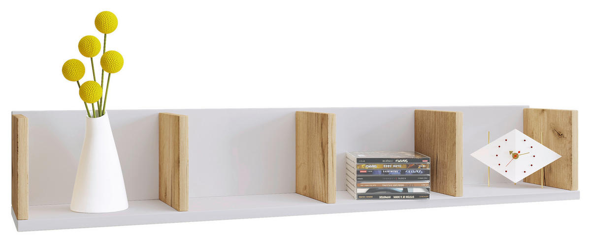 WANDREGAL 97/17/17 cm  - Honigeiche/Weiß, Design, Holzwerkstoff (97/17/17cm) - MID.YOU