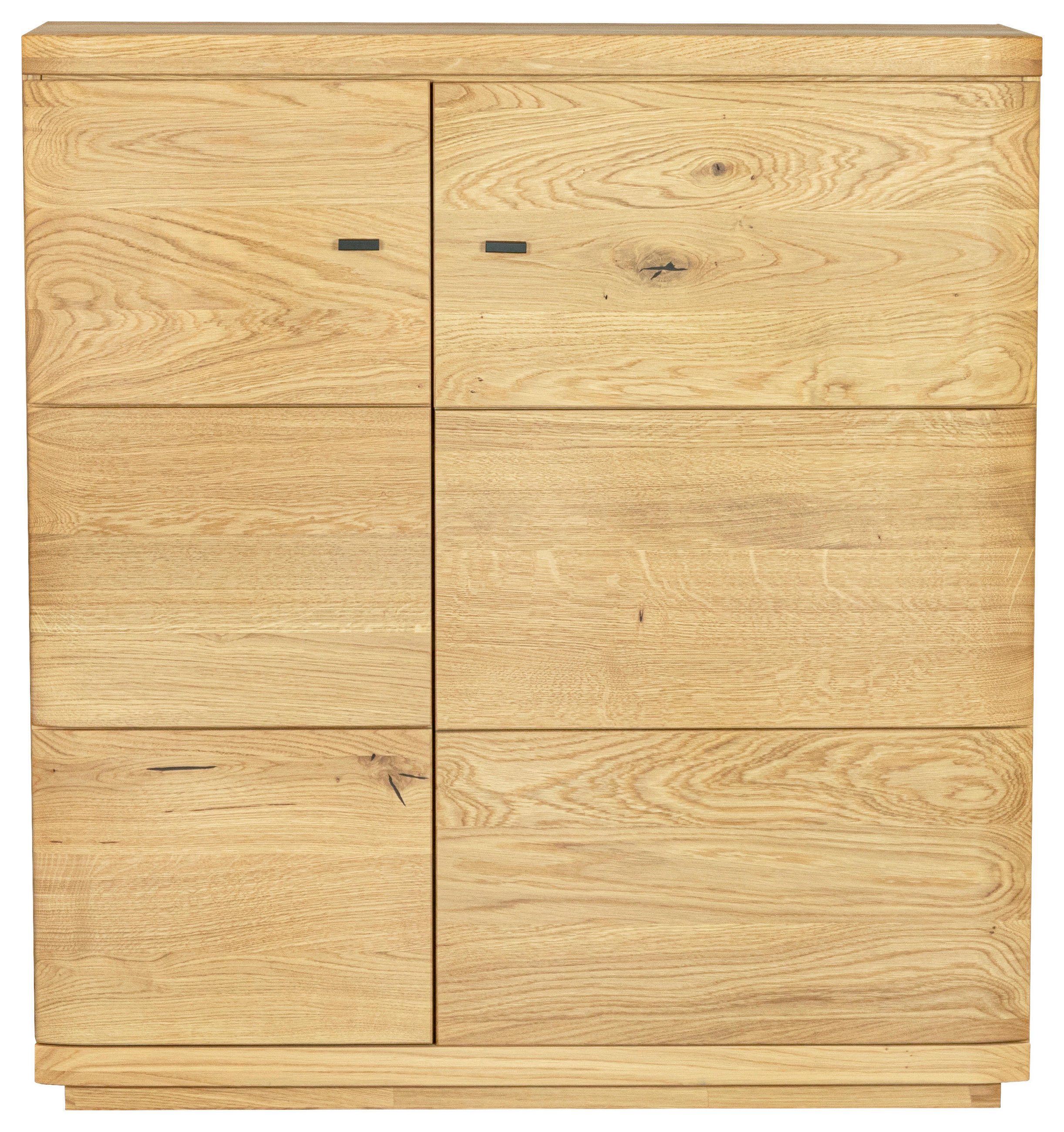 SCHUHSCHRANK  in 99/108,6/38 cm  - Eichefarben/Schwarz, Natur, Holz/Metall (99/108,6/38cm) - Linea Natura
