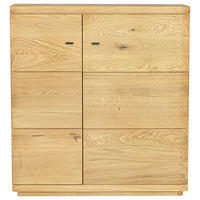 SCHUHSCHRANK Eiche massiv Naturfarben, Eichefarben  - Eichefarben/Schwarz, Natur, Holz/Metall (99/108,6/38cm) - Linea Natura