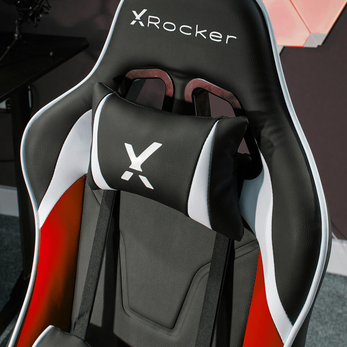 GAMINGSTUHL Rot, Schwarz, Weiß Metall, Kunststoff, Textil   - Rot/Schwarz, MODERN, Kunststoff/Textil (55/113/62,5cm) - X Rocker