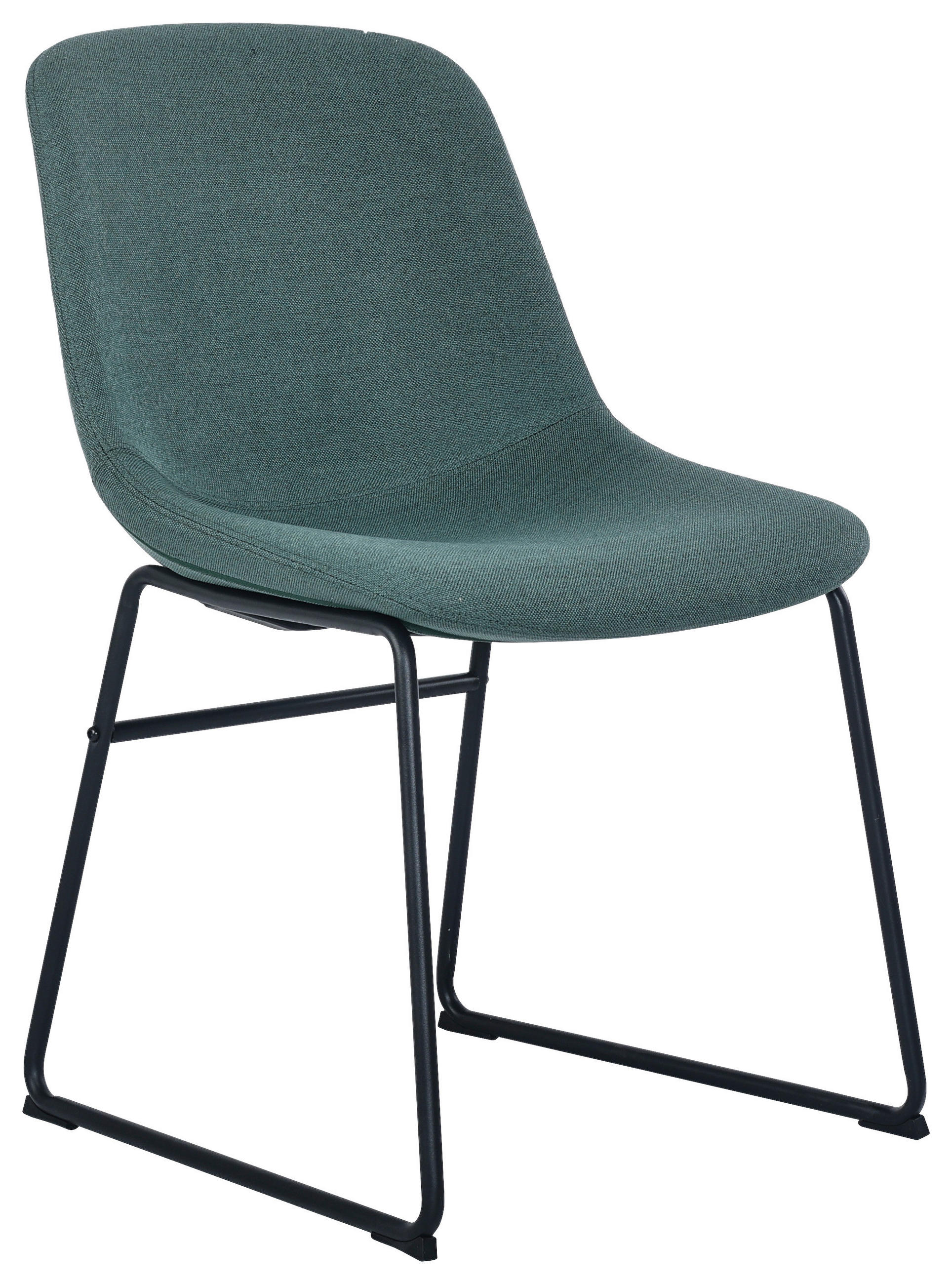 BESUCHERSTUHL Dunkelgrün, Schwarz  - Dunkelgrün/Schwarz, KONVENTIONELL, Textil/Metall (50/81/56,5cm) - Hom`in