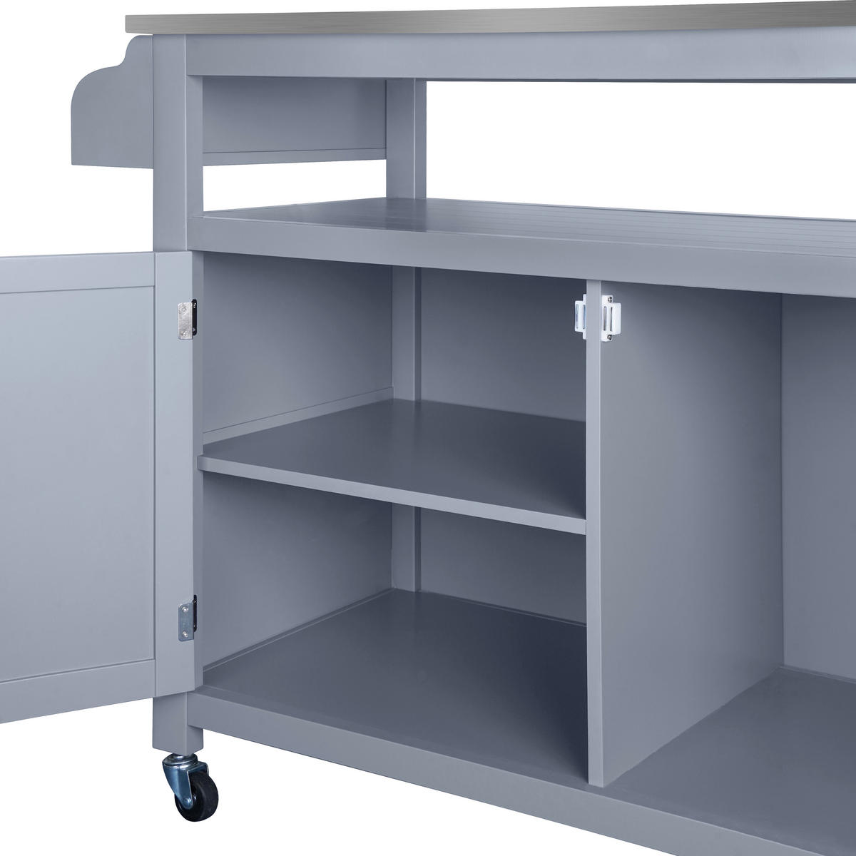 KÜCHENINSEL   in Grau, Edelstahlfarben  - Edelstahlfarben/Silberfarben, Basics, Holzwerkstoff/Metall (110/127/89/53cm) - MID.YOU