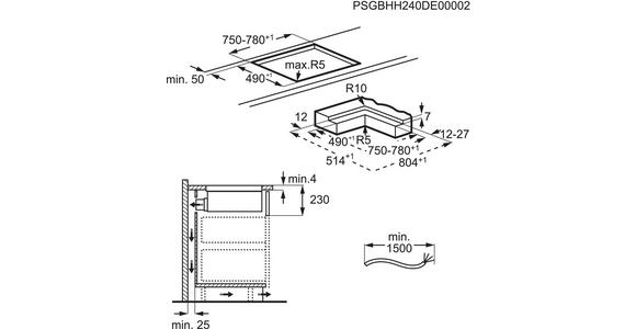 KOCHFELD-DUNSTABZUG-KOMBI DKEX8050IB  - Schwarz, Basics, Glas/Metall (80/23/51cm) - Dieter Knoll