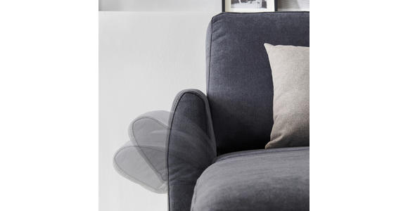 ECKSOFA in Flachgewebe Anthrazit 176/285 cm - Chromfarben/Anthrazit, KONVENTIONELL, Textil/Metall (176/285cm) - Novel