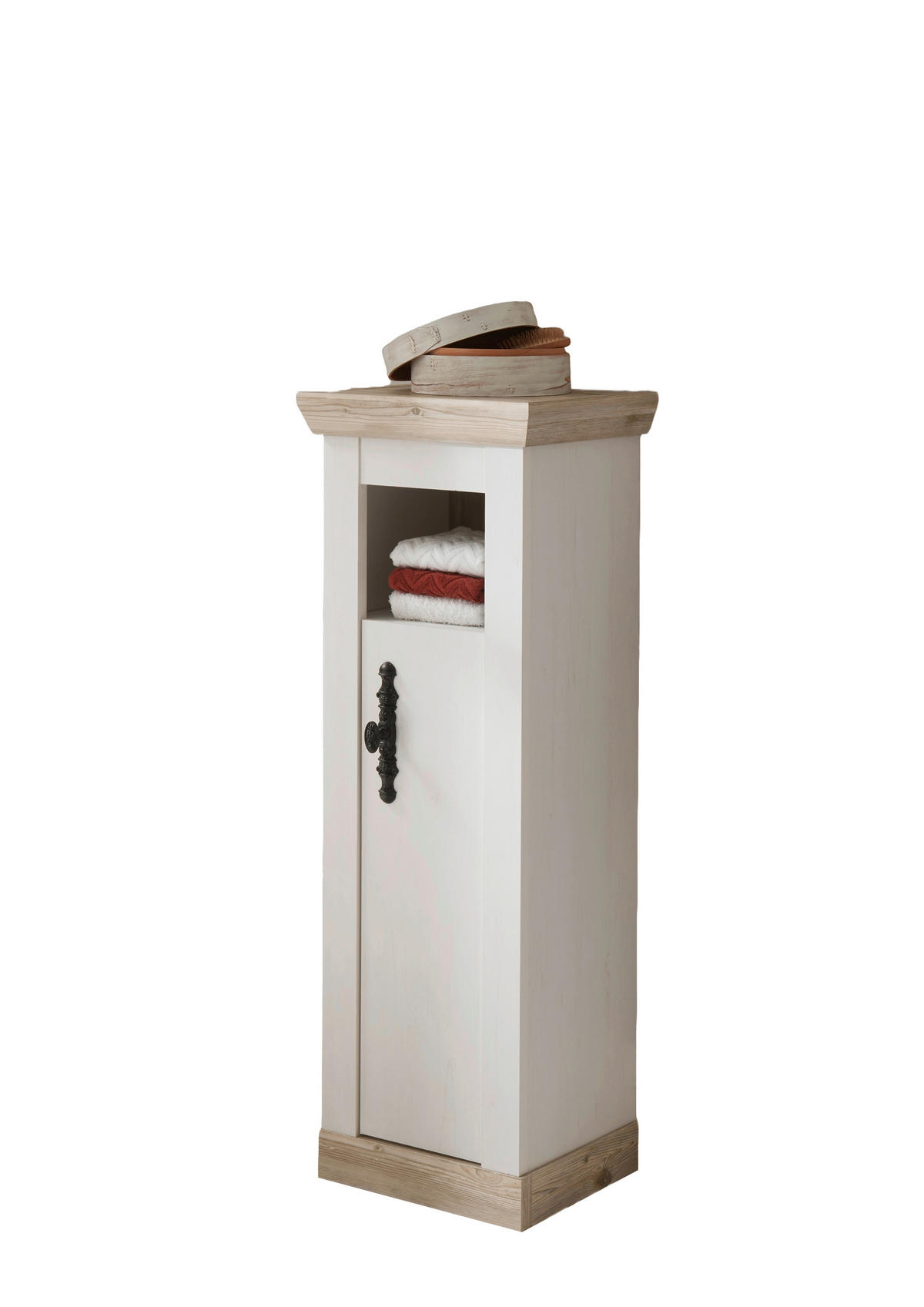 MIDISCHRANK 42/120/35 cm  - Schwarz/Pinienfarben, Design, Holzwerkstoff/Metall (42/120/35cm) - MID.YOU