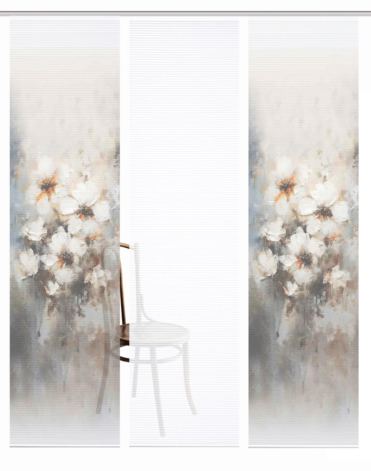 FLÄCHENVORHANG  3 Stück  blickdicht  60/245 cm   - Hellgrau/Naturfarben, Natur, Textil (60/245cm)