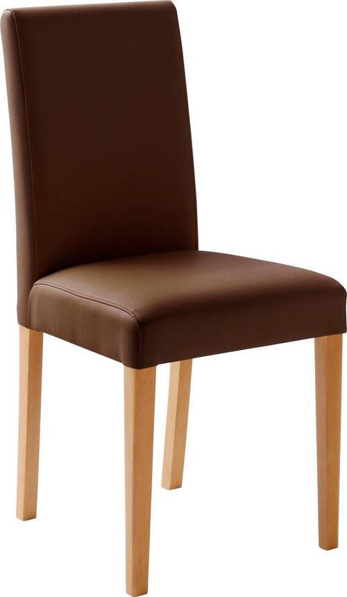 STUHL Lederlook Braun, Buchefarben - Buchefarben/Braun, KONVENTIONELL, Holz/Textil (44/92/57cm) - Carryhome