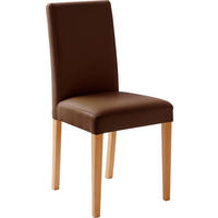 STUHL Lederlook Buchefarben, Braun  - Buchefarben/Braun, KONVENTIONELL, Holz/Textil (44/92/57cm) - Carryhome