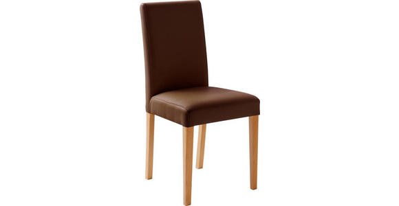 STUHL Lederlook Braun, Buchefarben - Buchefarben/Braun, KONVENTIONELL, Holz/Textil (44/92/57cm) - Carryhome