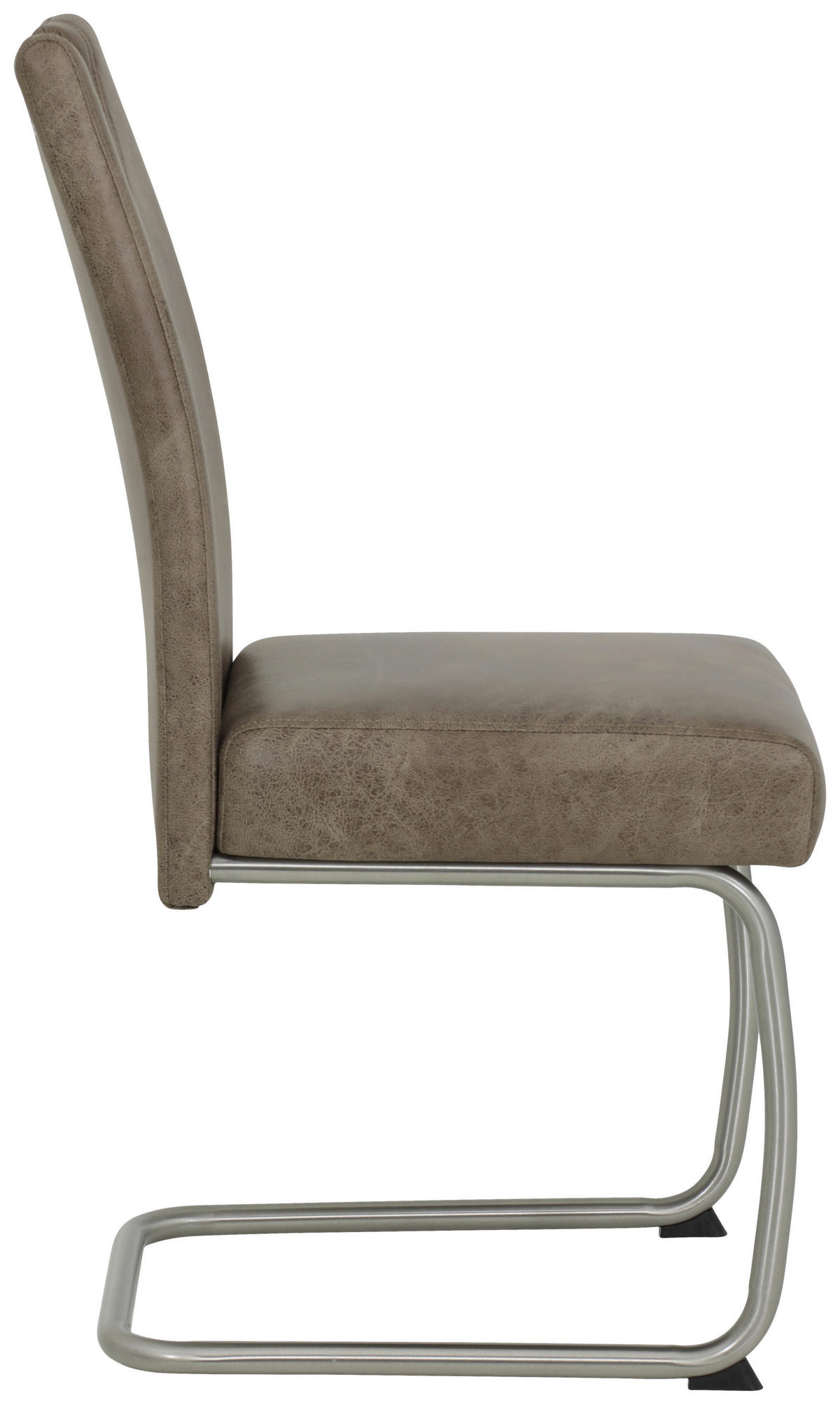 SCHWINGSTUHL-SET 4 Stück  in Edelstahl Mikrofaser  - Schlammfarben/Edelstahlfarben, MODERN, Textil/Metall (43/99/58cm) - MID.YOU