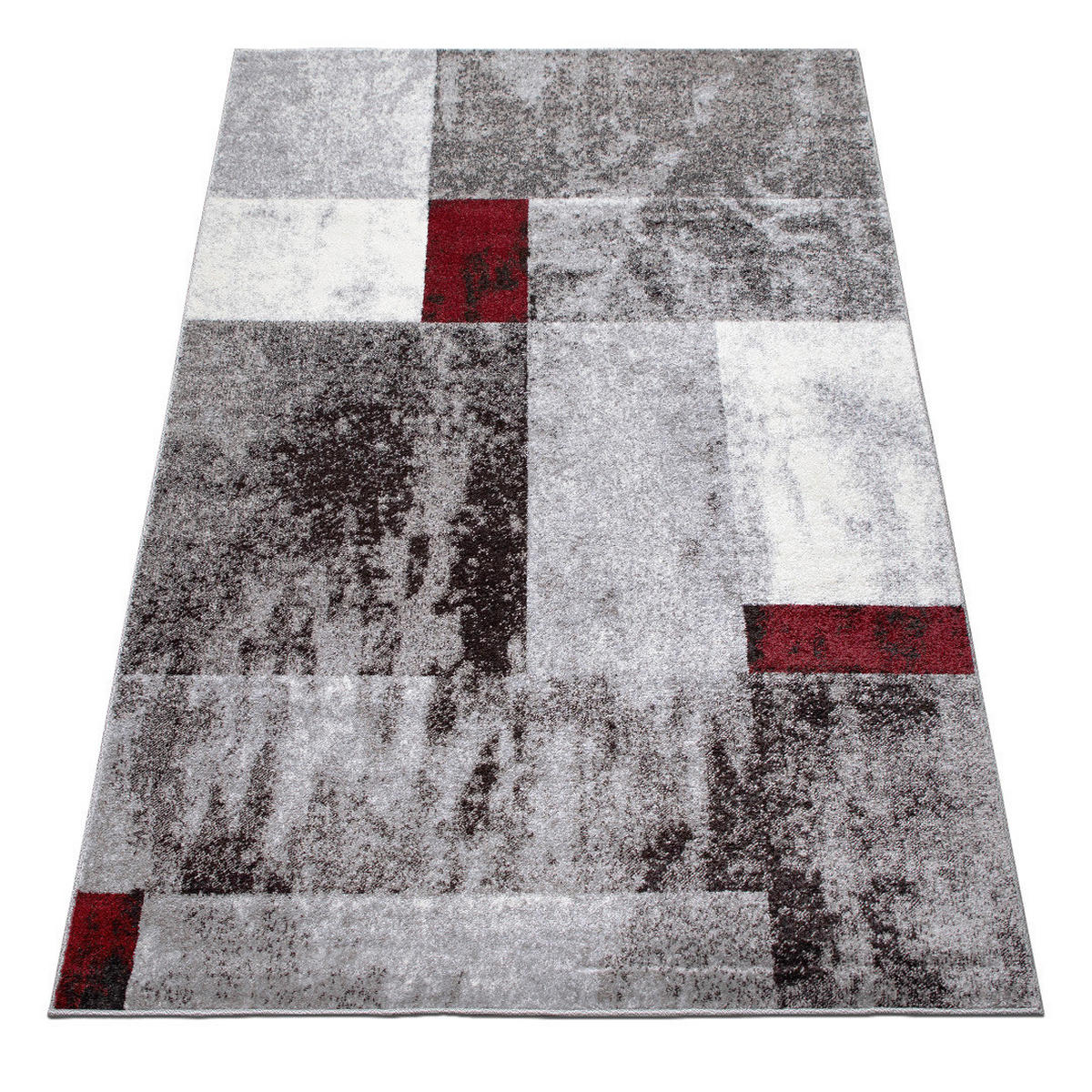 WEBTEPPICH 80/150 cm Phoenix-6042 Grau, Rot  - Rot/Grau, Design, Kunststoff/Textil (80/150cm) - Novel