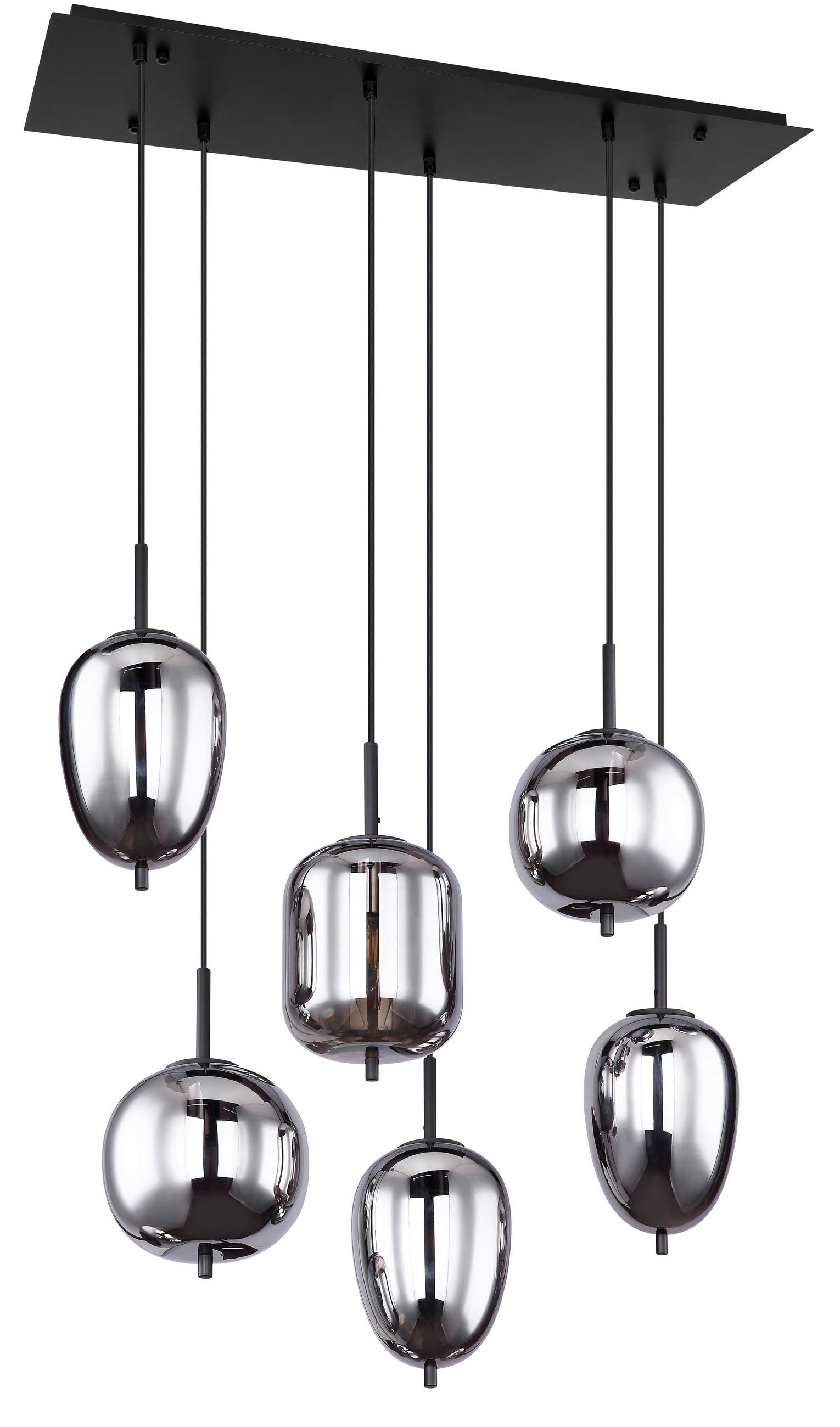 VISEČA SVETILKA Blacky 80/34/120 cm E14 - črna, Design, kovina/steklo (80/34/120cm) - Globo
