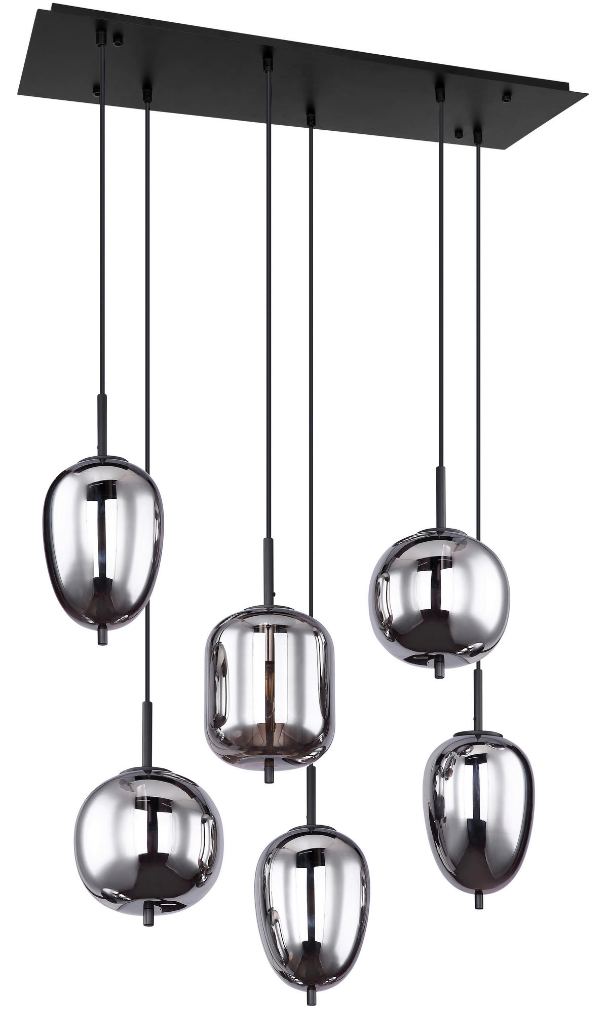 ZÁVĚSNÉ SVÍTIDLO, 80/34/120 cm  - černá, Design, kov/sklo (80/34/120cm) - Globo