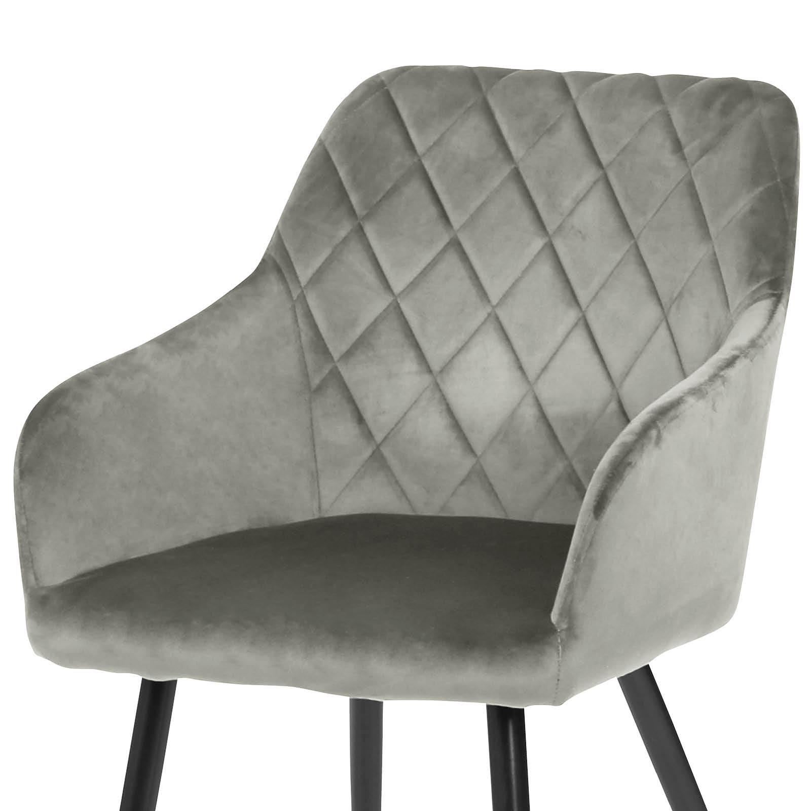 ARMLEHNSTUHL  in Eisen Samt  - Taupe/Schwarz, Trend, Holz/Textil (54/86/60cm) - Livetastic