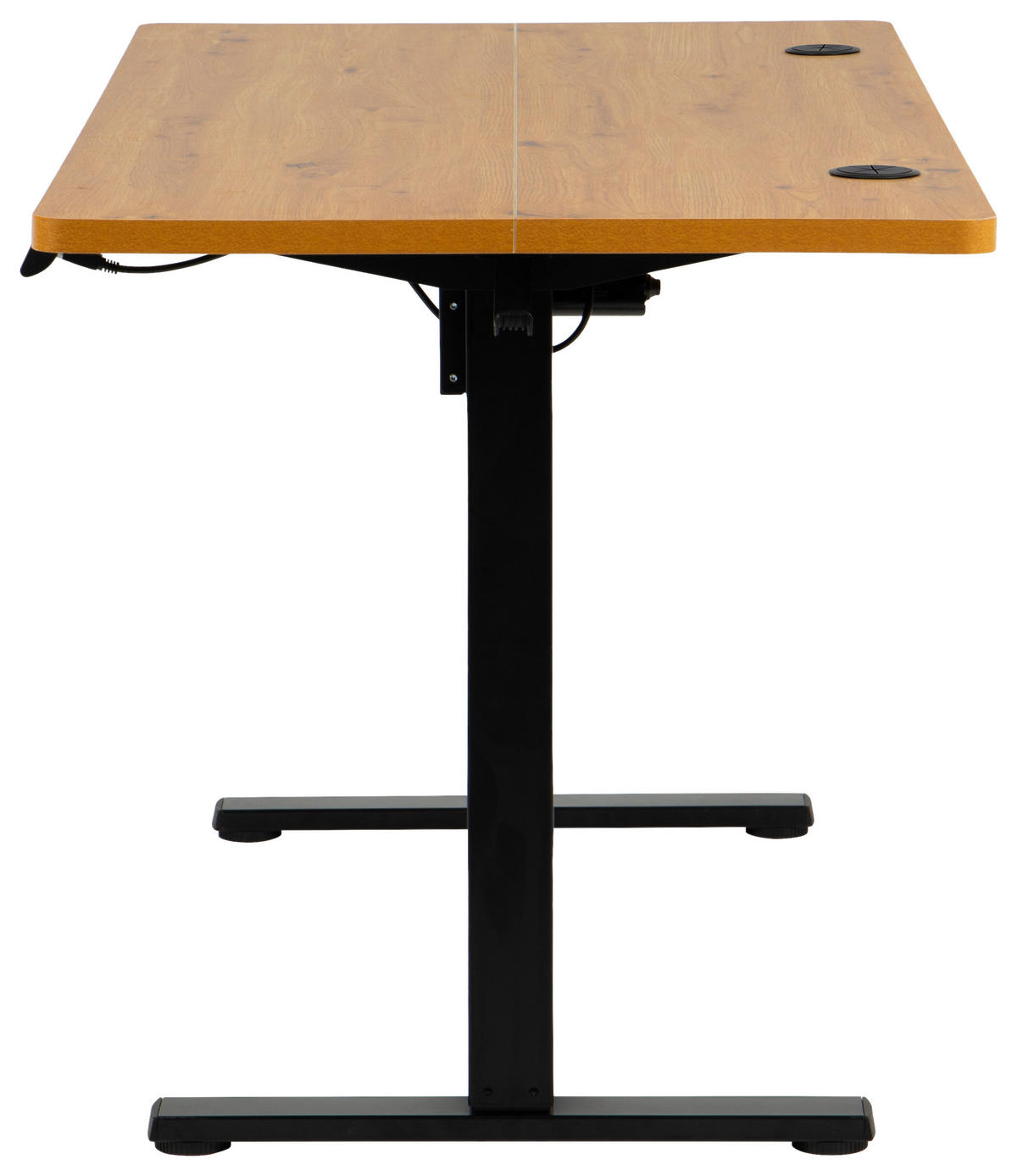 SCHREIBTISCH 140/70/72/118 cm Schwarz, Eiche Artisan höhenverstellbar elektrisch höhenverstellbar  - Schwarz/Eiche Artisan, Modern, Holzwerkstoff/Metall (140/70/72/118cm) - Livetastic