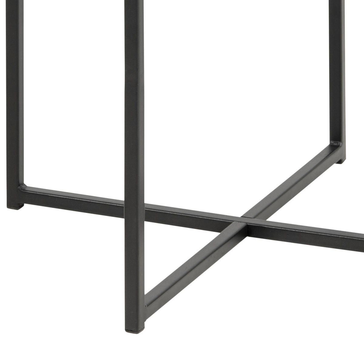 BEISTELLTISCH in Metall, Glas 55/55/45 cm  - Schwarz, Konventionell, Glas/Metall (55/55/45cm) - MID.YOU