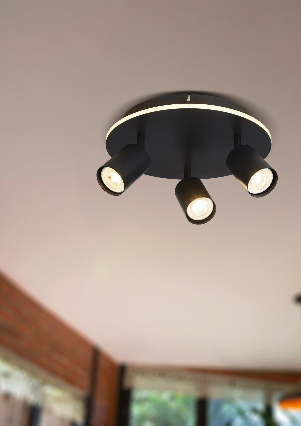 DECKENLEUCHTE San Diego 12,5/29 cm  - Schwarz/Weiß, Design, Kunststoff/Metall (12,5/29cm)