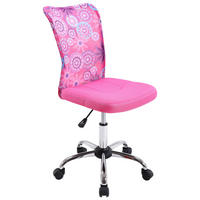 Scaun Birou Tineret  din plasă tensionată, roz, culoare crom - culoare crom/roz, Design, plastic/metal (42/88 (100)/58cm) - Carryhome