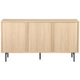 SIDEBOARD  150/80/40 cm  - Eichefarben/Schwarz, KONVENTIONELL, Glas/Holzwerkstoff (150/80/40cm) - Xora