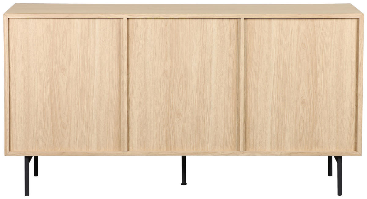 SIDEBOARD  150/80/40 cm  - Eichefarben/Schwarz, KONVENTIONELL, Glas/Holzwerkstoff (150/80/40cm) - Xora