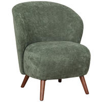 SESSEL Webstoff Grün    - Walnussfarben/Grün, Design, Holz/Textil (66/78/69cm) - MID.YOU