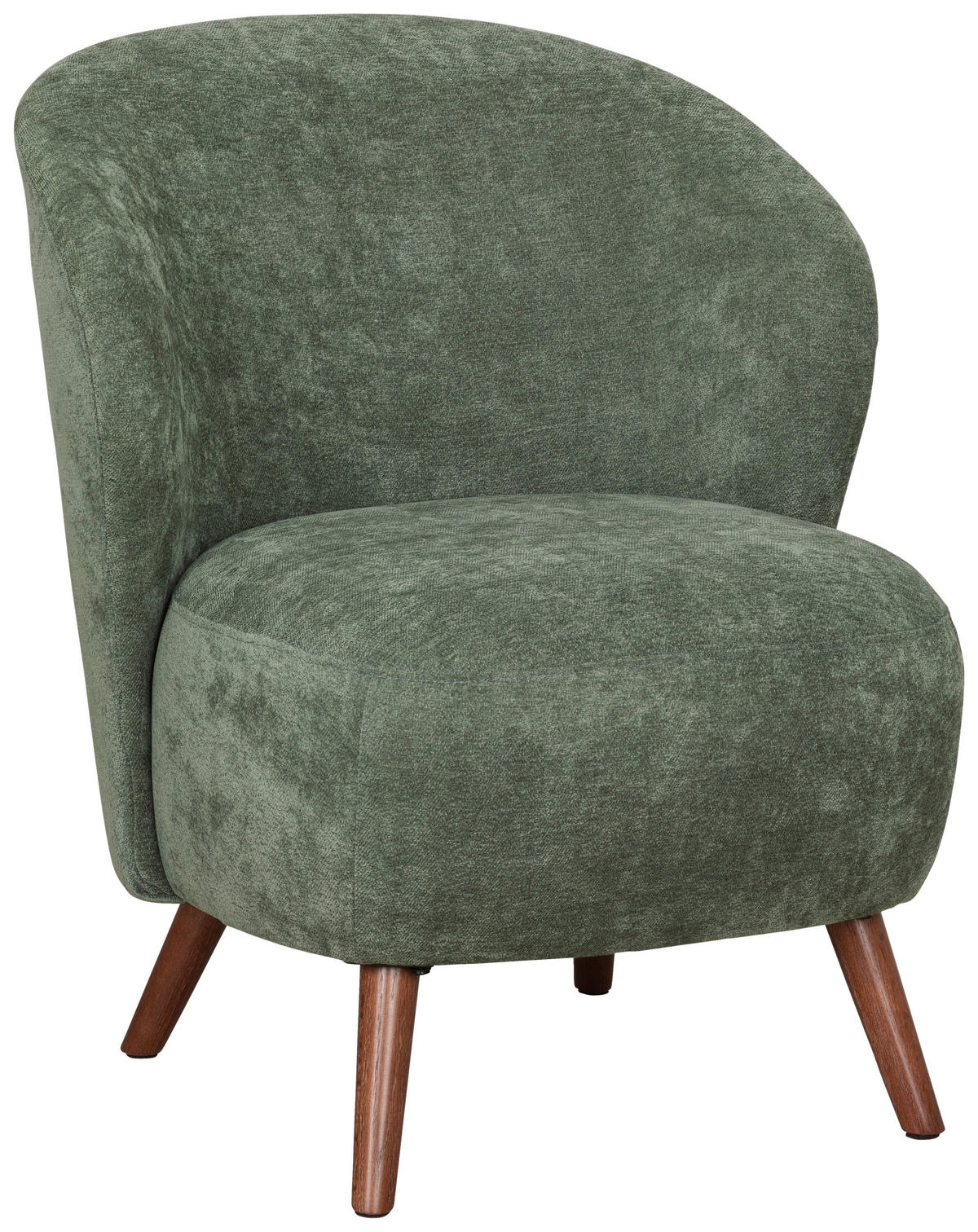 SESSEL Webstoff Grün    - Walnussfarben/Grün, Design, Holz/Textil (66/78/69cm) - MID.YOU